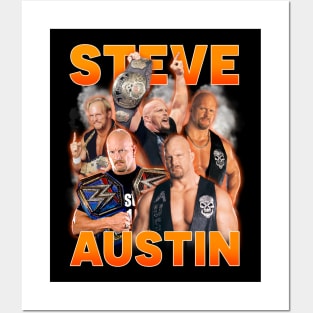VINTAGE BOOTLEG STEVE AUSTIN 90S STYLE Posters and Art